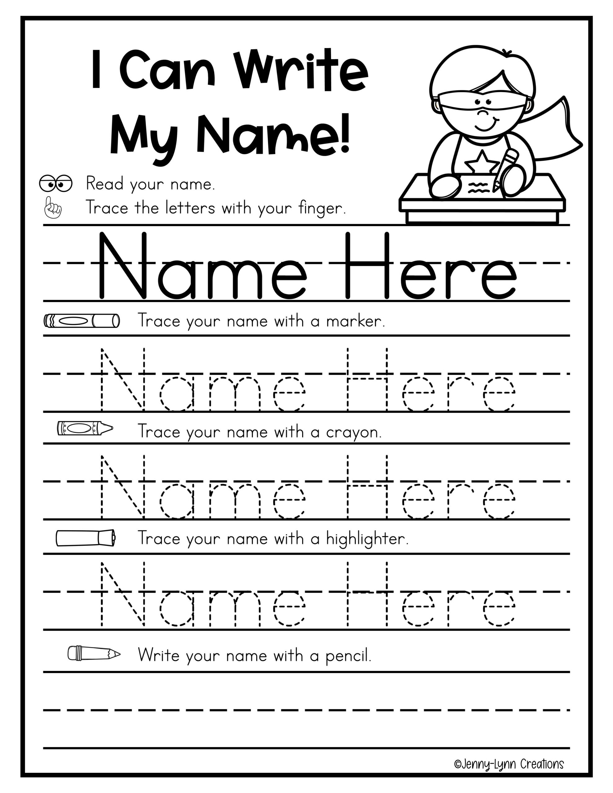 Superhero Editable Name Tracing - Made By Teachers