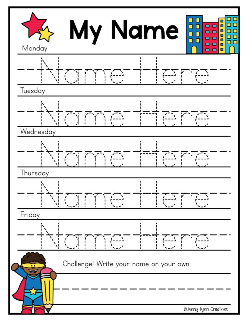 Superhero Editable Name Tracing Made By Teachers