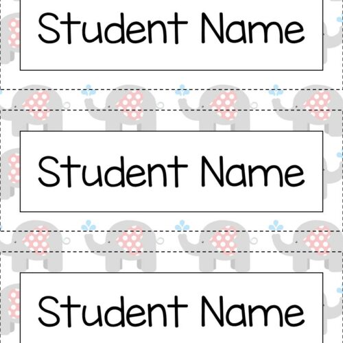 grey elephant editable printable name tags 3 5x3 5 made by teachers