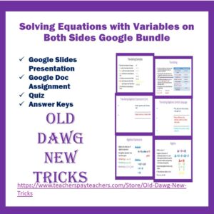 Solve Equations Variables Both Sides Google Bundle | Made By Teachers
