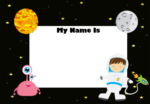 Editable Name Tags Space Theme - Made By Teachers