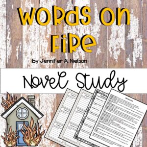 Words on Fire by Jennifer Nielson Novel Study printable