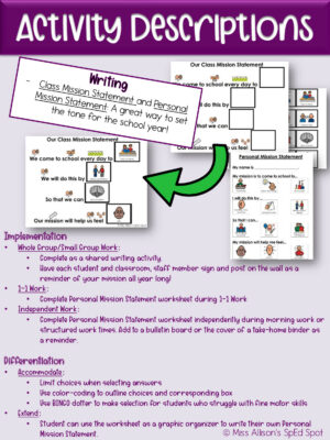 Back to School Thematic Unit for Special Education - Made By Teachers