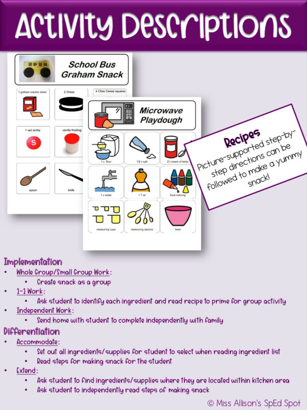 Back to School Thematic Unit for Special Education - Made By Teachers
