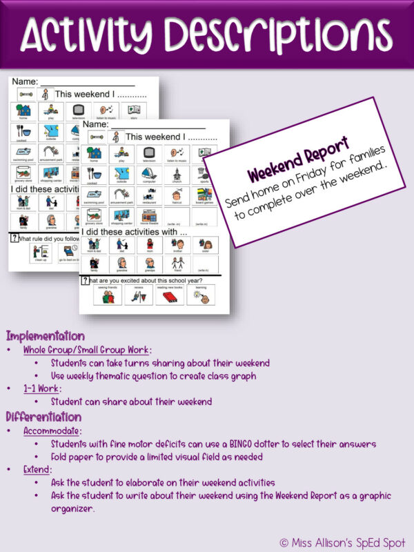 Back to School Thematic Unit for Special Education - Made By Teachers