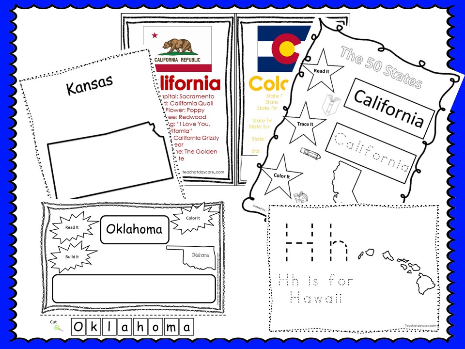 50 States Beginning Curriculum Download printable worksheets