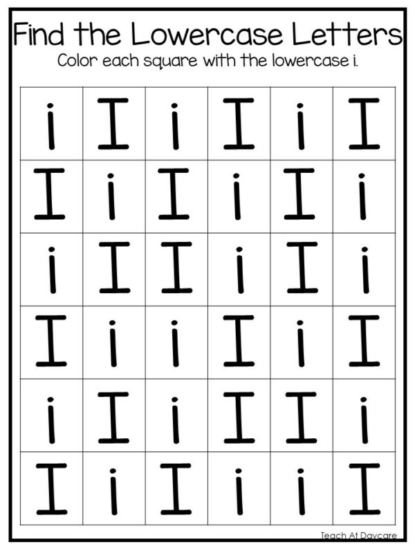 26 find the lowercase letters worksheets preschoo made by teachers