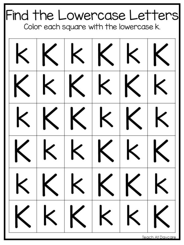26 Find the Lowercase Letters Worksheets. Preschoo - Made By Teachers