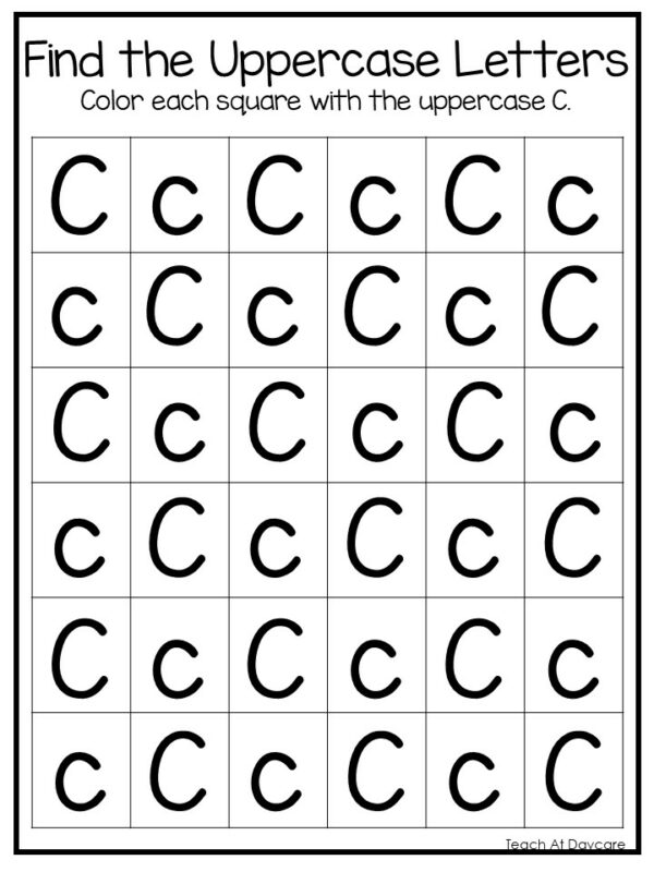 26 Find the Uppercase Letters Worksheets. Preschoo - Made By Teachers