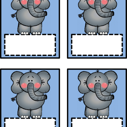 elephant cut outs name labels name tags made by teachers