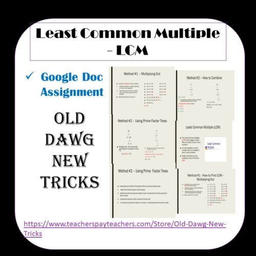 Least Common Multiple Google Doc Assignment Made By Teachers