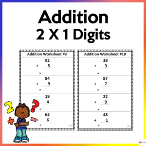 2 x 1 Addition Worksheets