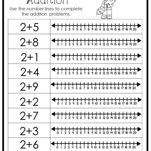 15 printable number line adding worksheets made by teachers