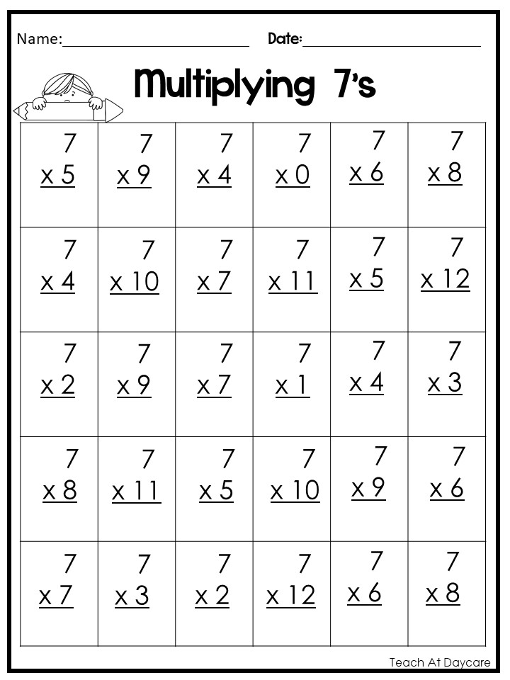 24 printable multiplying practice worksheets numb made by teachers