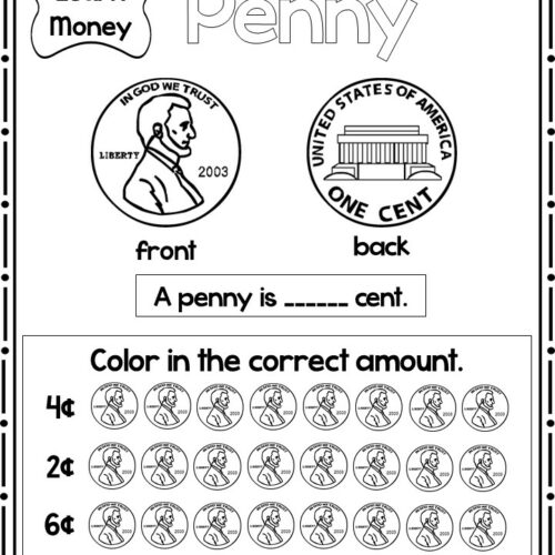 12 printable let s learn money worksheets kdg 2 made by teachers