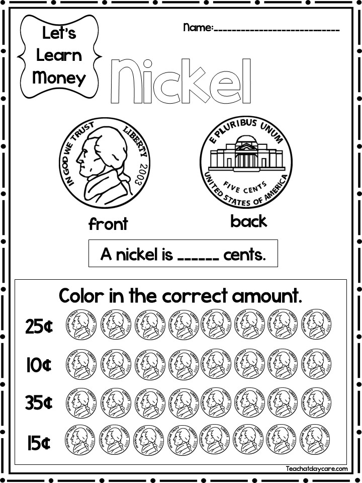 12 Printable Let s Learn Money Worksheets Kdg 2 Made By Teachers