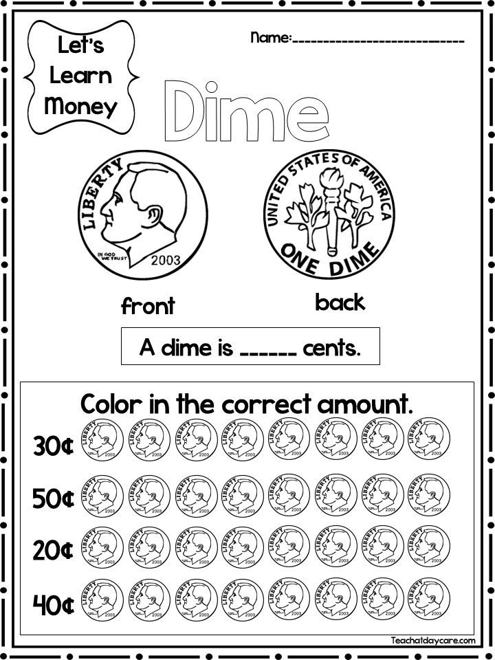 12 printable let s learn money worksheets kdg 2 made by teachers