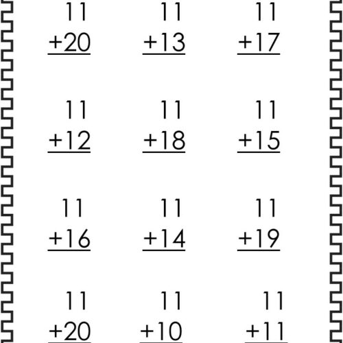 20 addition numbers 11 20 worksheets made by teachers