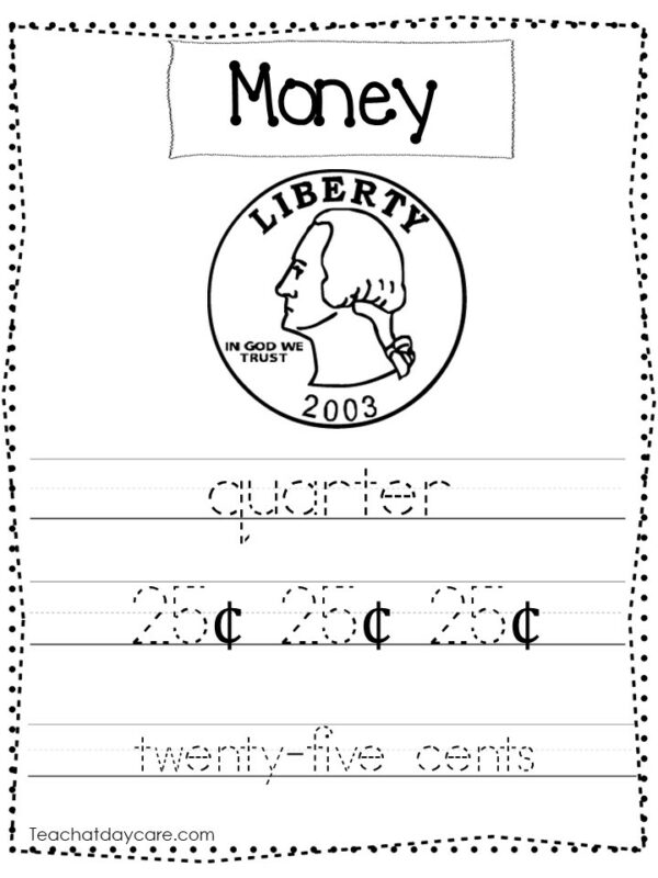 10 Printable Money Tracing Worksheets. Made By Teachers