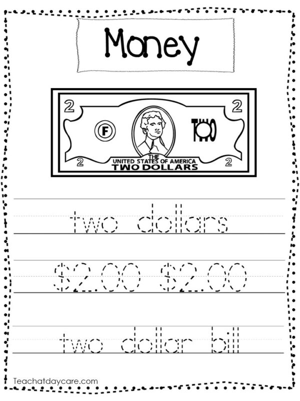 10 Printable Money Tracing Worksheets. Made By Teachers