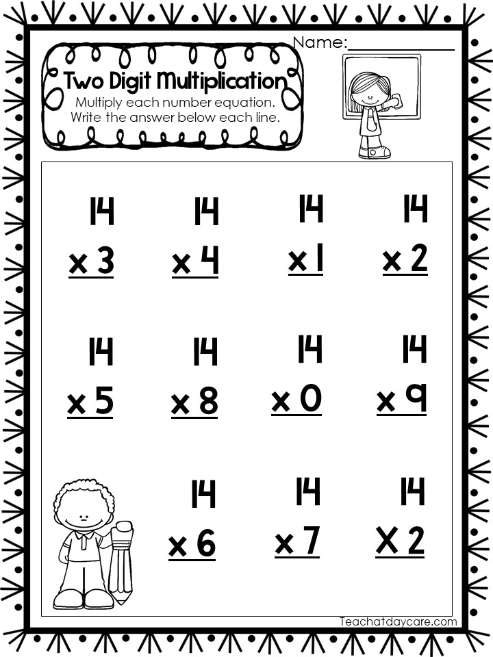 15 two digit multiplication worksheets made by teachers