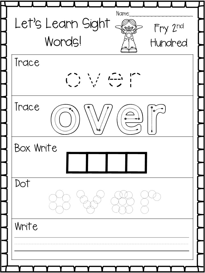 Let's Learn Fry 2nd Hundred Sight Word Worksheets
