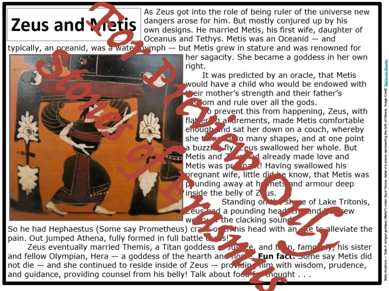 Greek Mythology Series Zeus and Metis, First Cons Made By Teachers