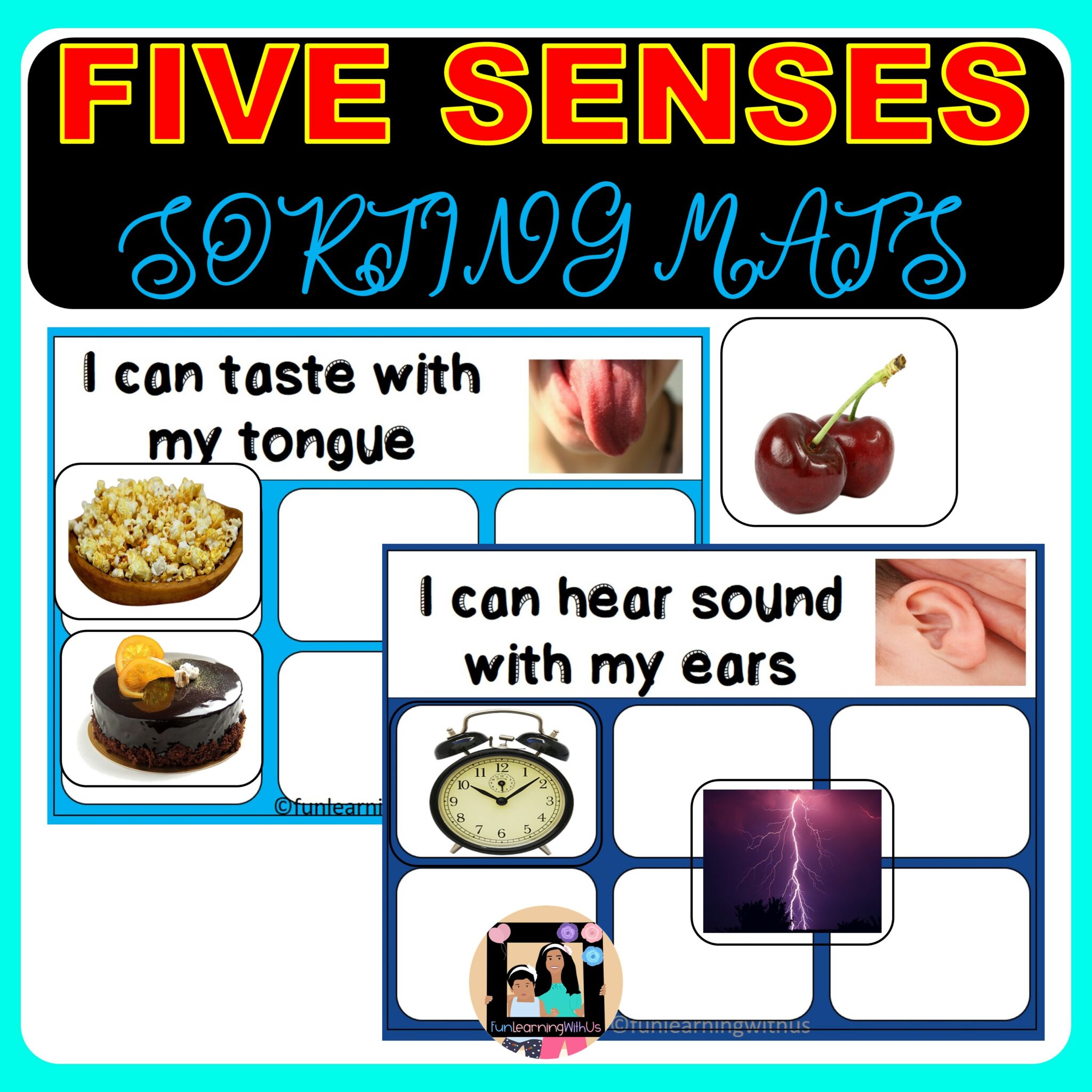 Five Senses Sorting Mats (Real Images) - Made By Teachers