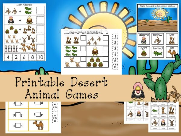 30 Printable Desert Animals Preschool PreK Games Made By Teachers
