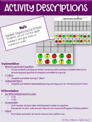 Apples Thematic Unit for Special Education | Made By Teachers