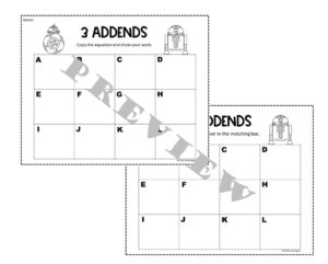 Star Wars Adding 3 Numbers Math Center - Made By Teachers