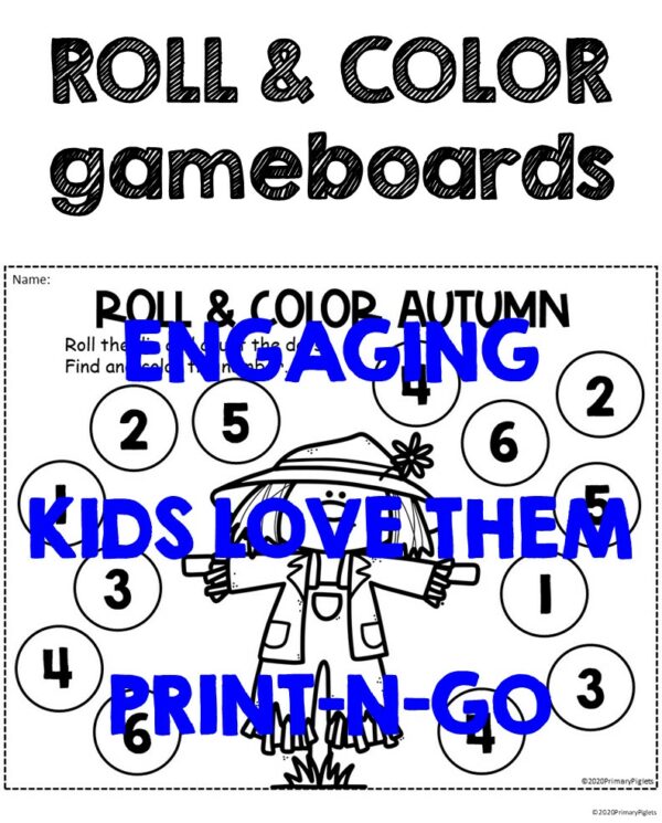 Fall Math Addition Games Roll and Cover Roll and Cover K-2 | Made By ...