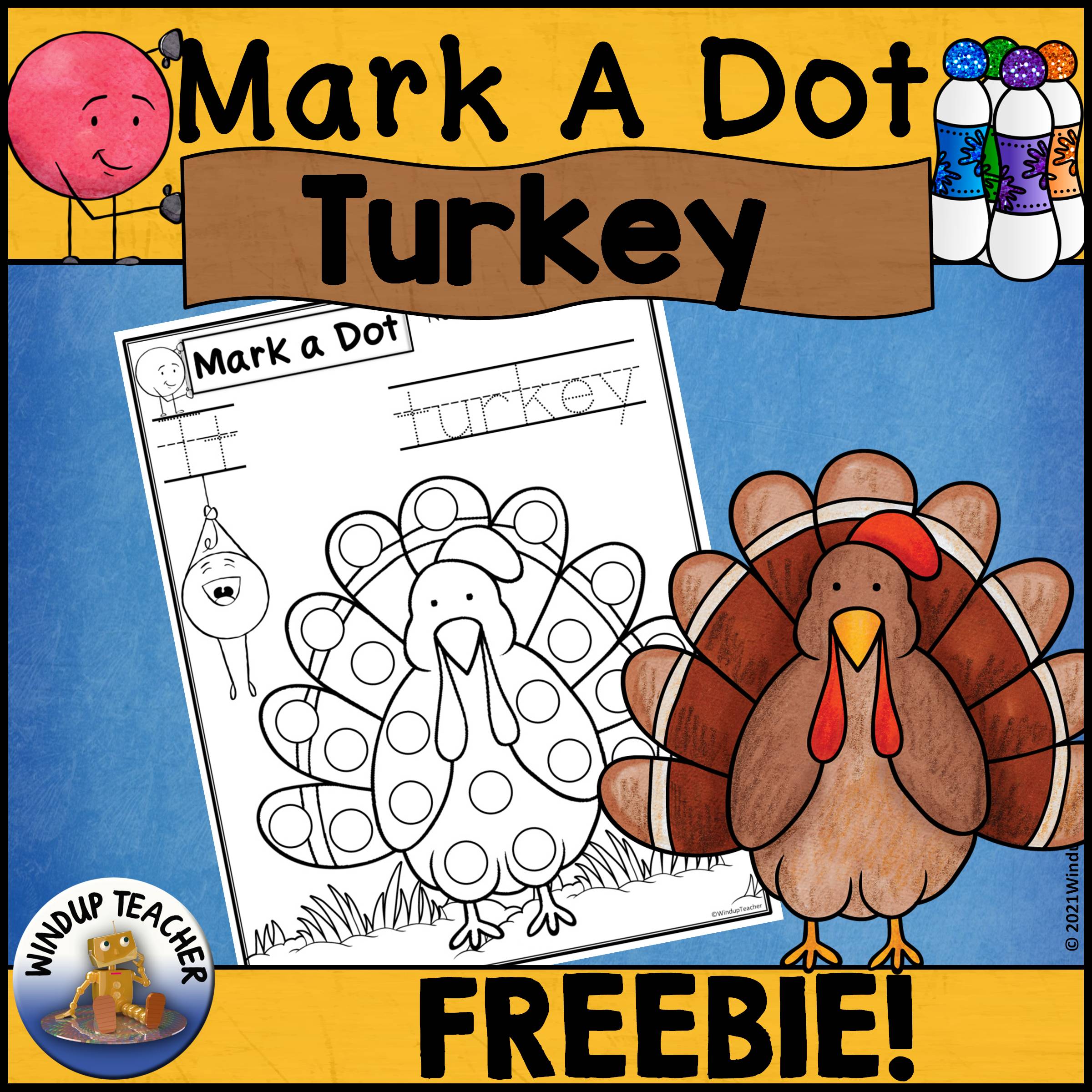 Free Turkey Dot Dauber Worksheet - Free Dot Dauber Printable For Preschool