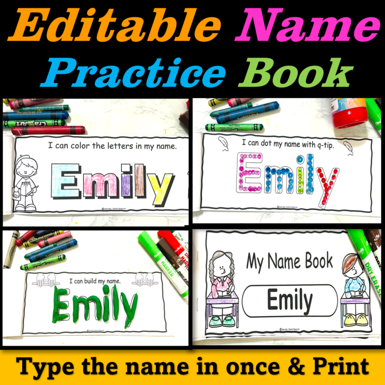 Editable Name Practice Book - Name Activities - Made By Teachers