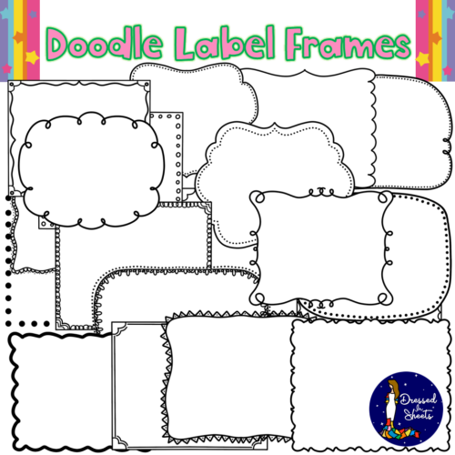Doodle Label Frames Clips | Made By Teachers