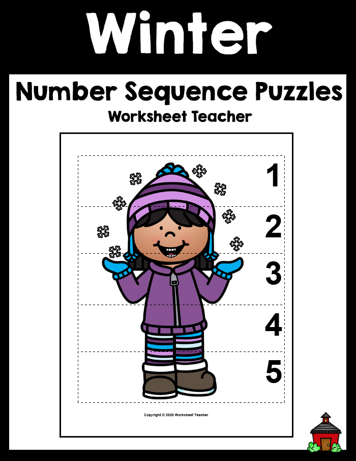 5 Winter Number Sequence Picture Puzzles