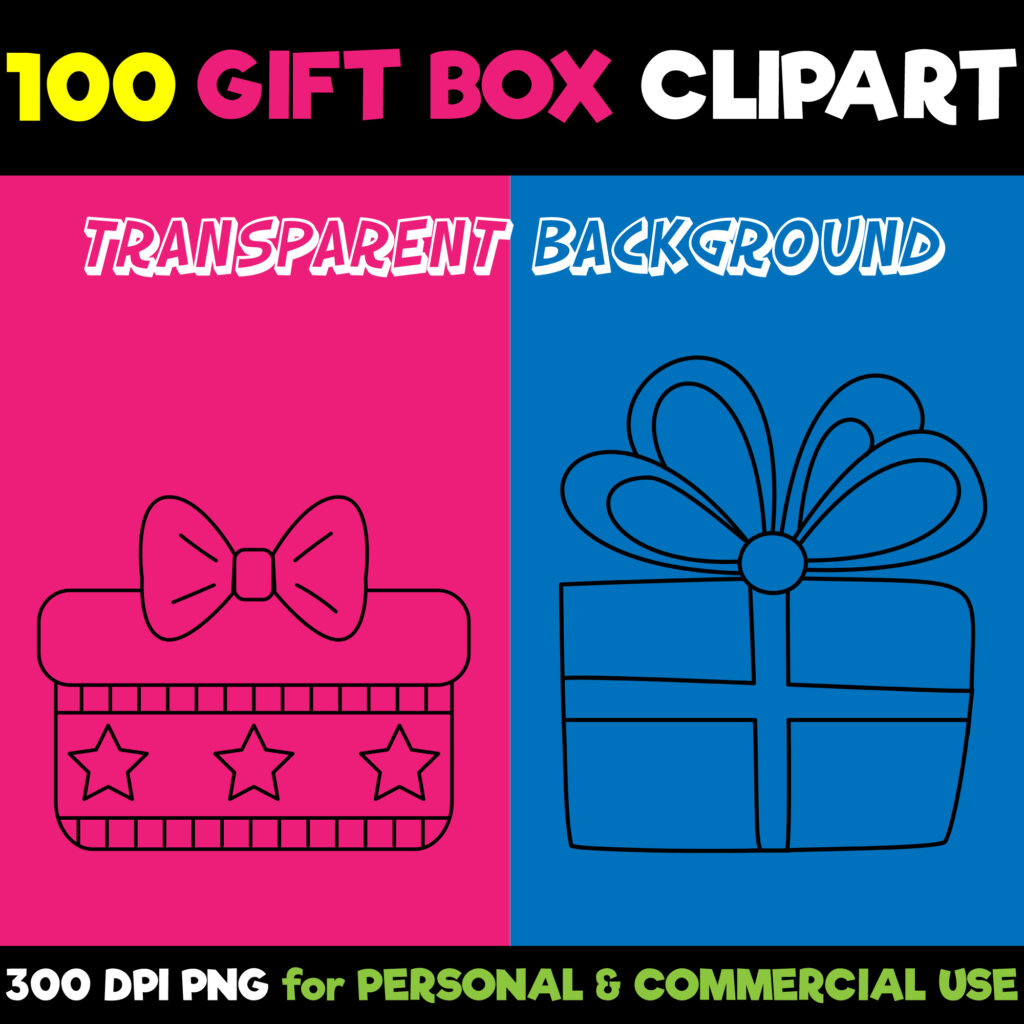 100 Gift Box Clipart Set | Made By Teachers