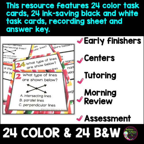 Types of Lines Task Cards - Made By Teachers