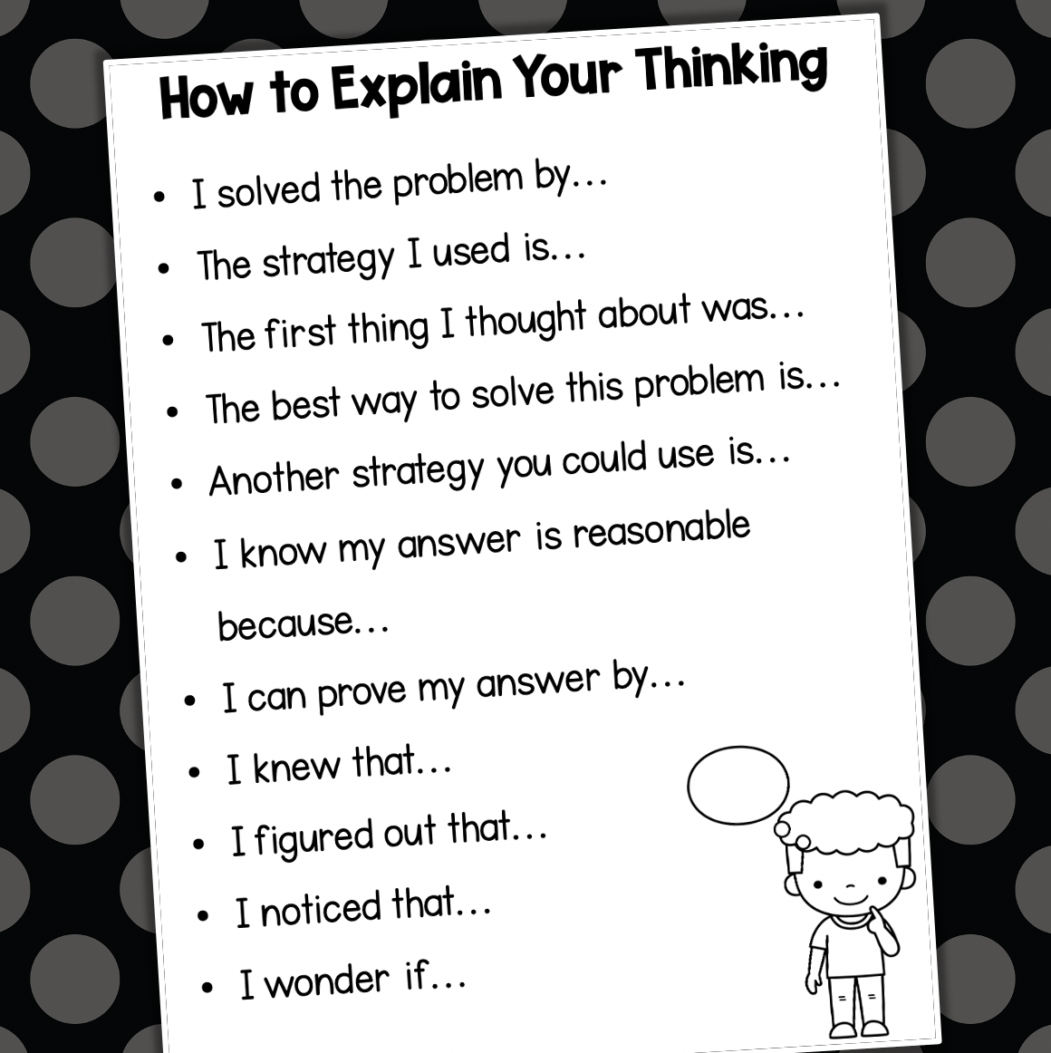 Math Talk Prompts and Thinking Stems Posters - Made By Teachers