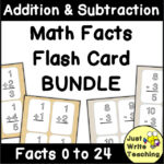 Math Flash Cards Addition Facts & Subtraction Fact - Made By Teachers