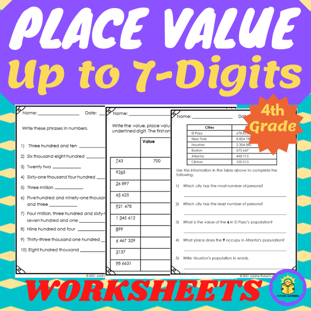 4th grade place value worksheets made by teachers