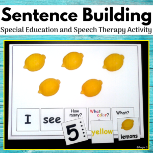 Sentence Building Activity for Speech Therapy
