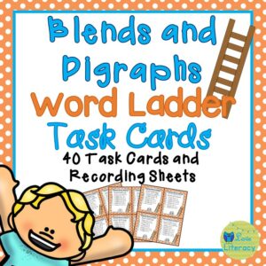 Blends and Digraphs Word Ladder Task Cards