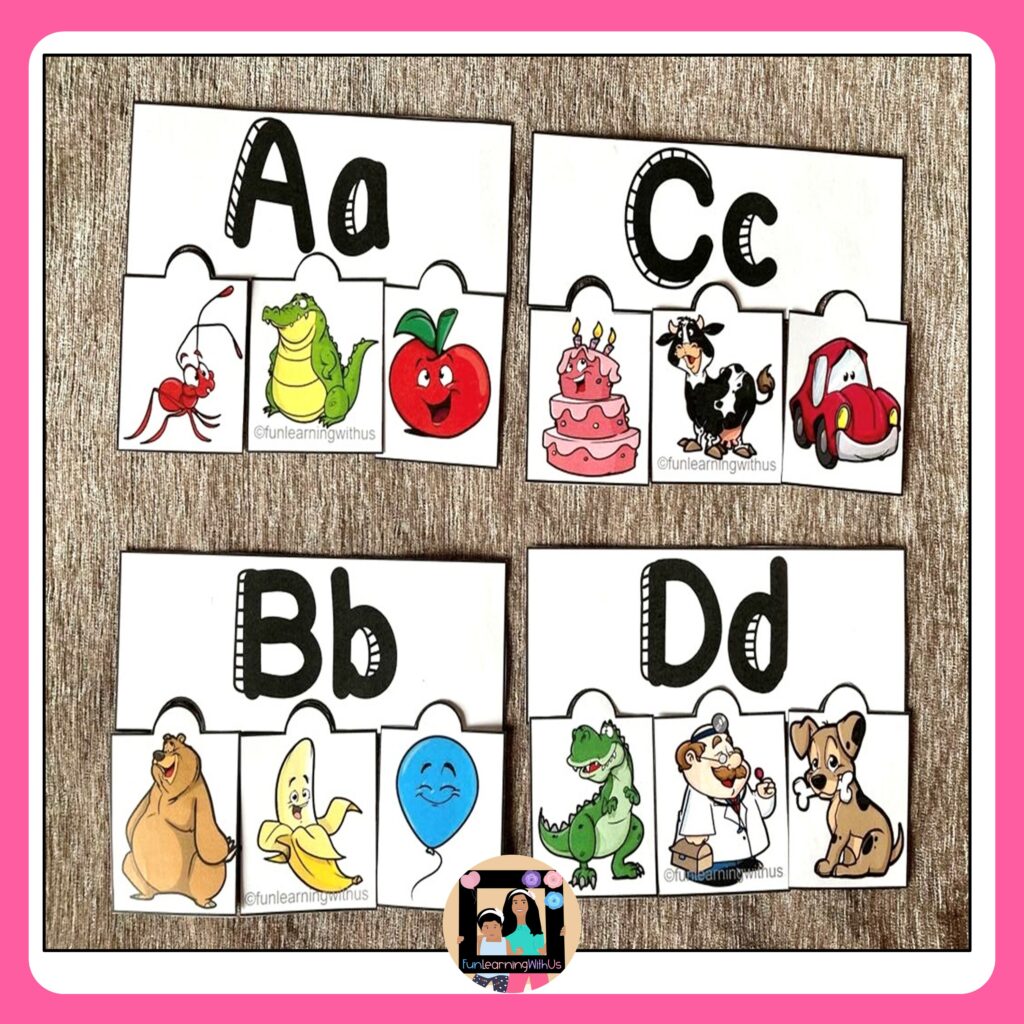 Alphabet Beginning Sound Puzzles| Literacy Centert - Made By Teachers