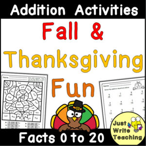 Fall and Thanksgiving Addition Math Activities Printable Worksheets