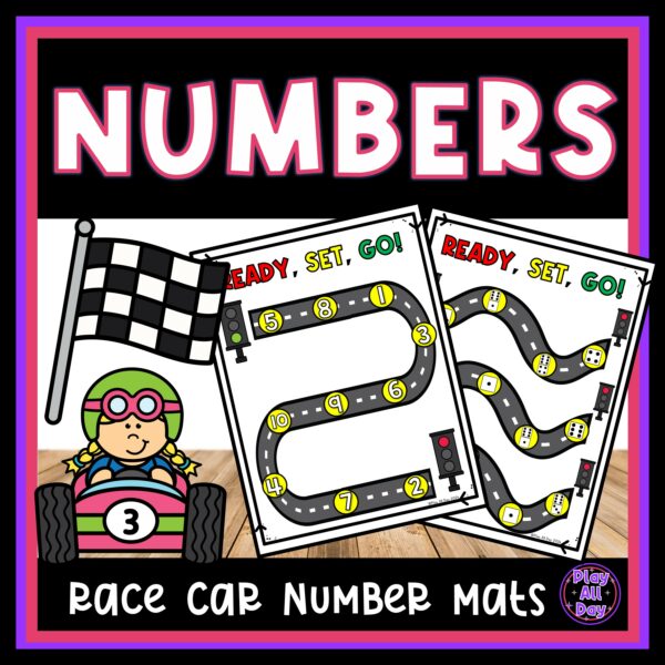 Race Car Number Mats for Numbers 1 to 10 Made By Teachers