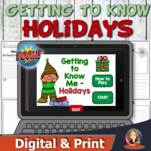 Holidays Getting to Know Me Boom Cards - Made By Teachers