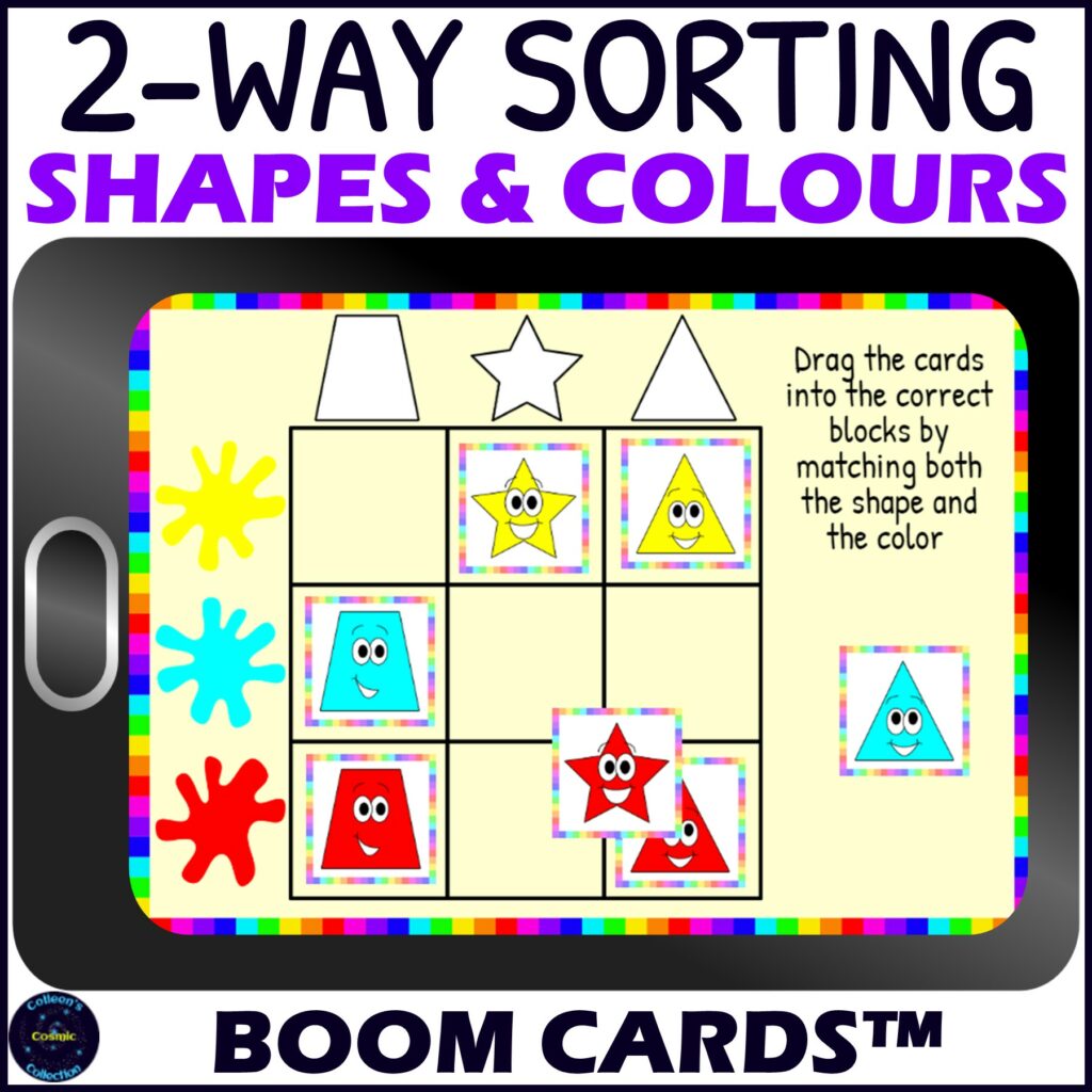 Sorting Shapes and Colors Activity Digital Game Made By Teachers