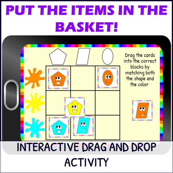 Sorting Shapes and Colors Activity Digital Game Made By Teachers