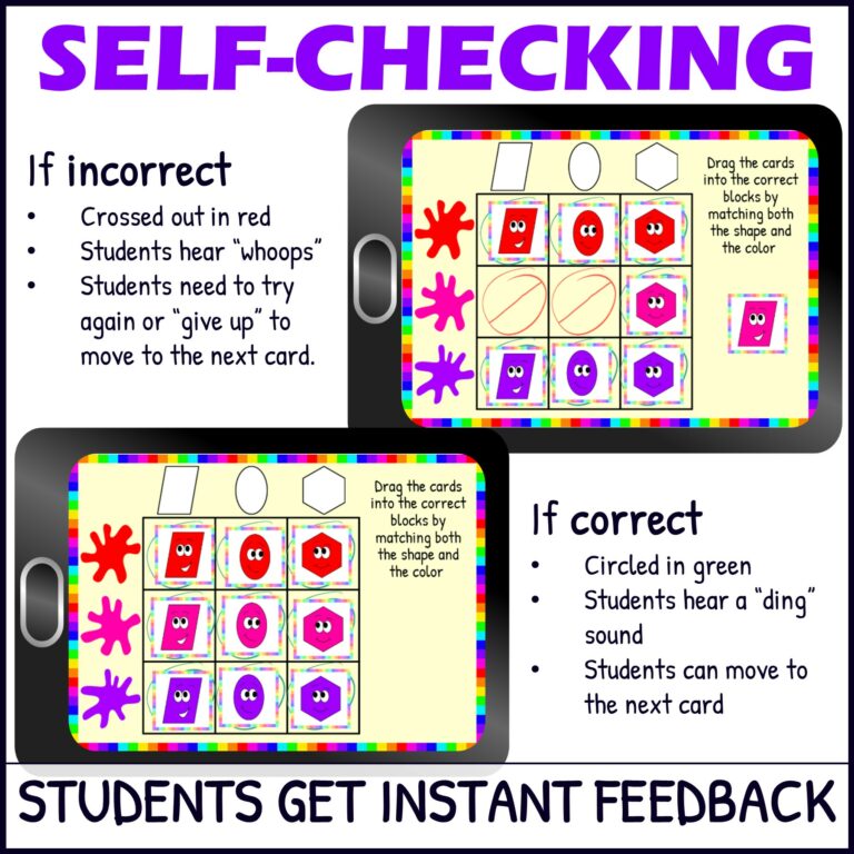 Sorting Shapes and Colors Activity Digital Game Made By Teachers